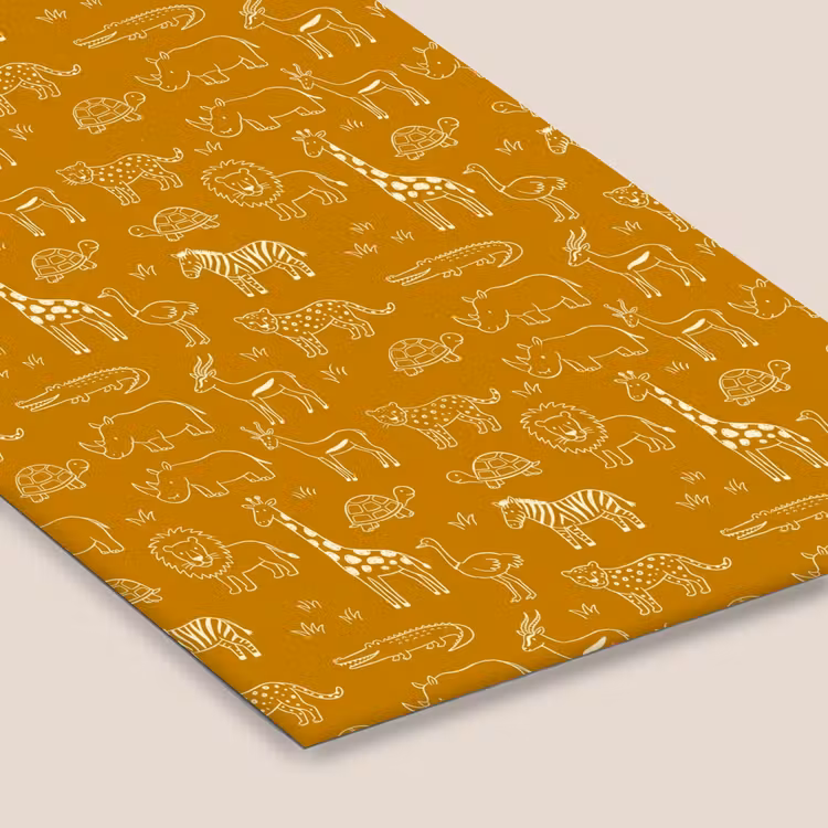Poster met lijst - Dieren - Safari - Patroon - Kinderlijk - Oker — 7