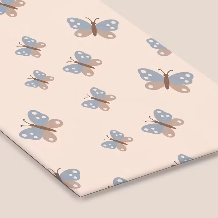 Poster met lijst - Insect - Vlinderpatroon - Abstract - Blauw - Beige — 7