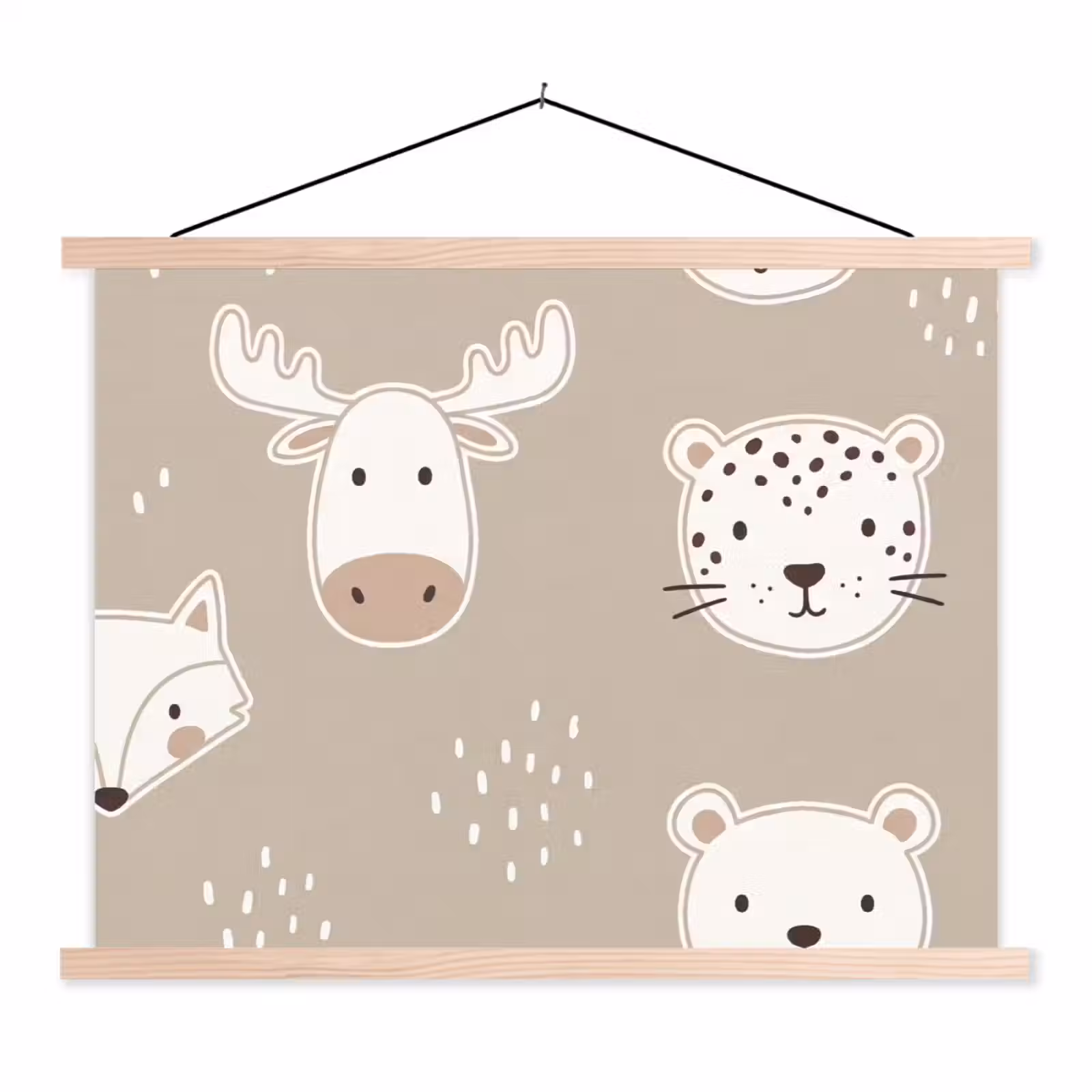 Schoolplaat - Dieren - Patroon - Illustratie - Modern - Beige — 1
