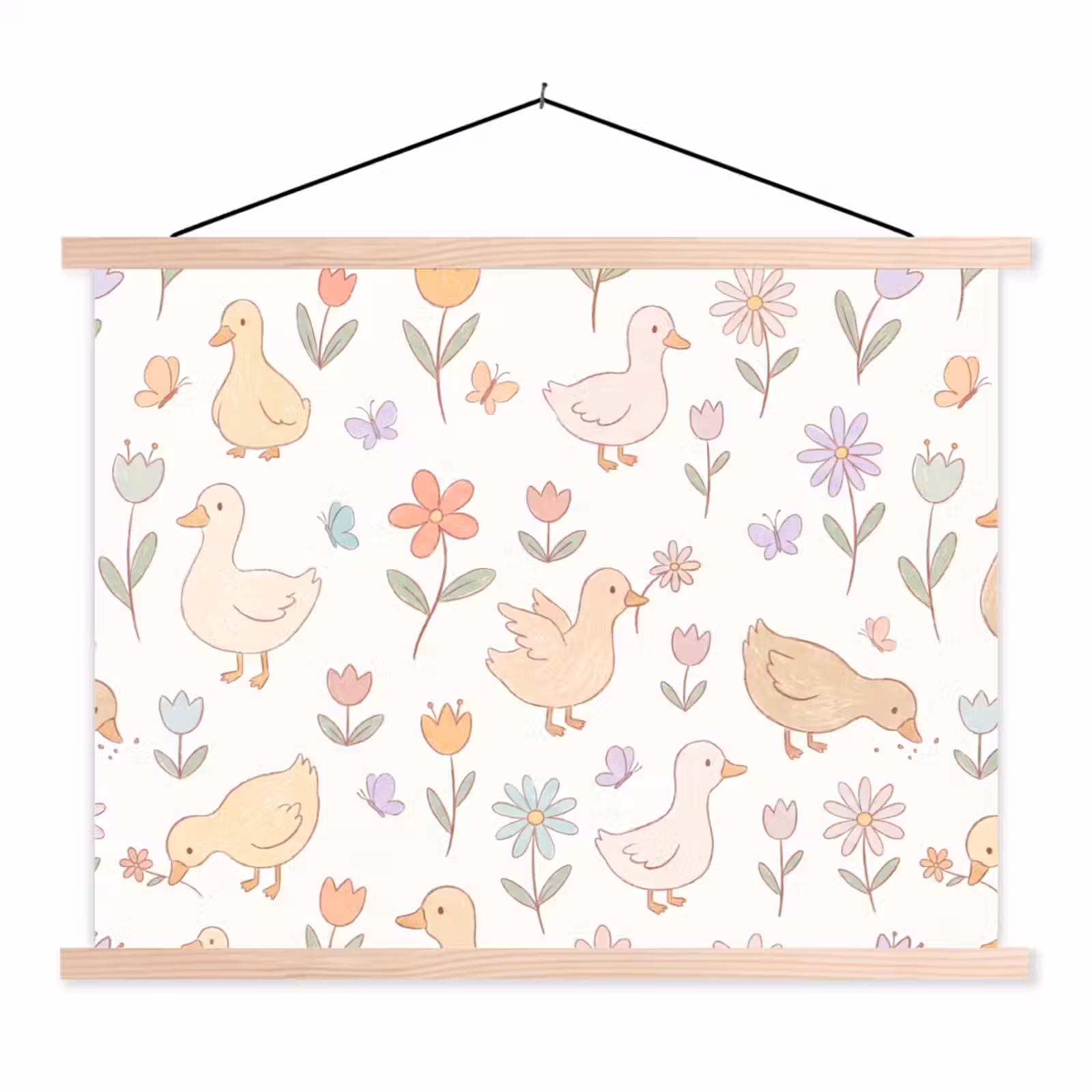 Schoolplaat - Vogel - Bloemen - Patroon - Pastel - Dieren — 1