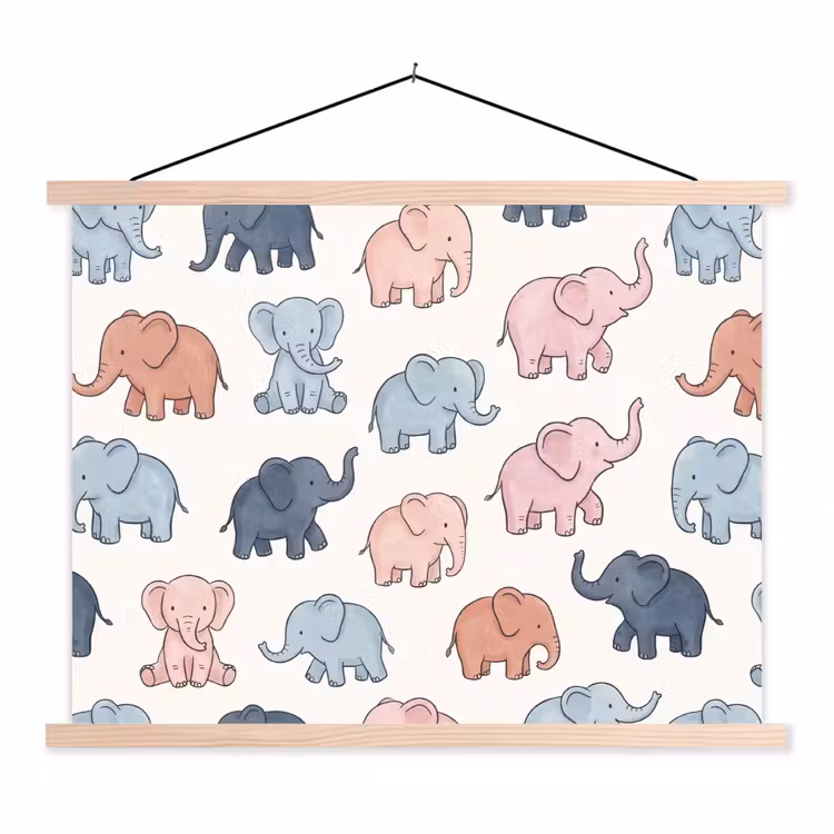 Schoolplaat - Dieren - Patroon - Kinderkamer - Pastel - Speels — 1