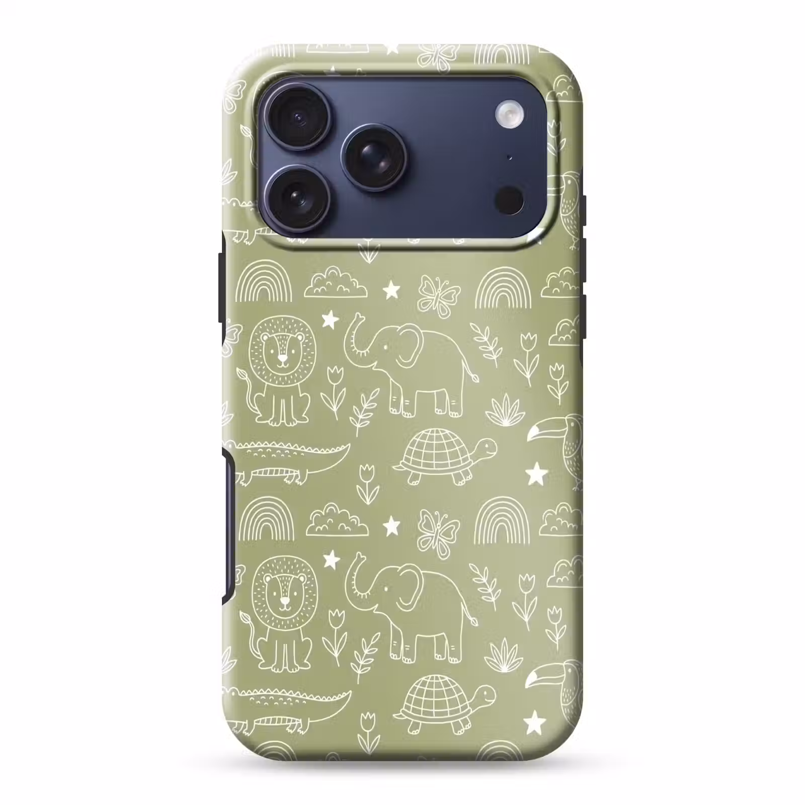 Telefoonhoesje Toughcase - Dieren - Patroon - Illustratie - Natuur - Groen — 1