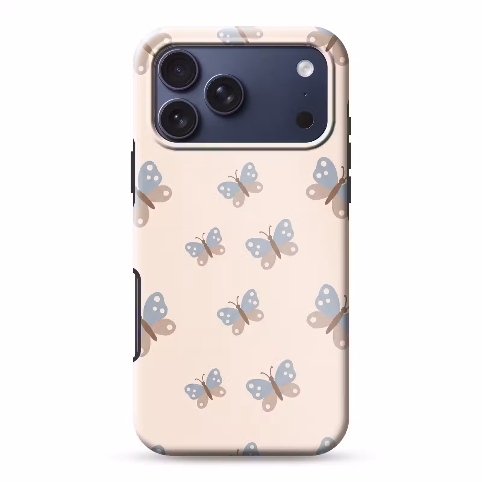Telefoonhoesje Toughcase - Insect - Vlinderpatroon - Abstract - Blauw - Beige — 1