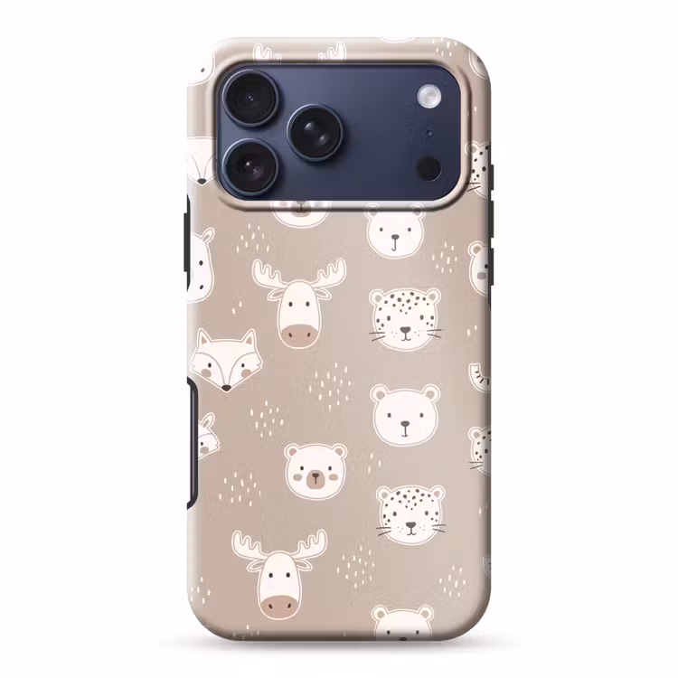 Telefoonhoesje Toughcase - Dieren - Patroon - Illustratie - Modern - Beige — 1
