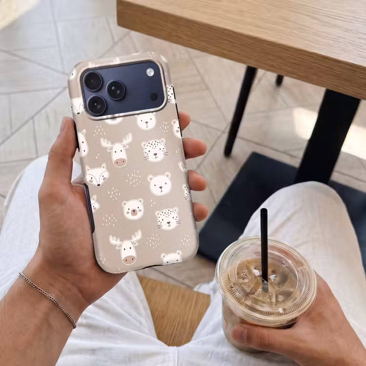 Telefoonhoesje Toughcase - Dieren - Patroon - Illustratie - Modern - Beige — 4