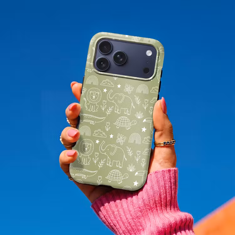 Telefoonhoesje Toughcase - Dieren - Patroon - Illustratie - Natuur - Groen — 2