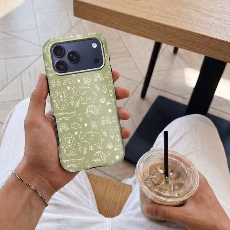 Telefoonhoesje Toughcase - Dieren - Patroon - Illustratie - Natuur - Groen — 4