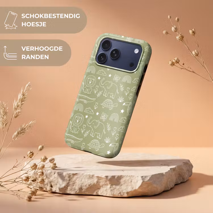 Telefoonhoesje Toughcase - Dieren - Patroon - Illustratie - Natuur - Groen — 5