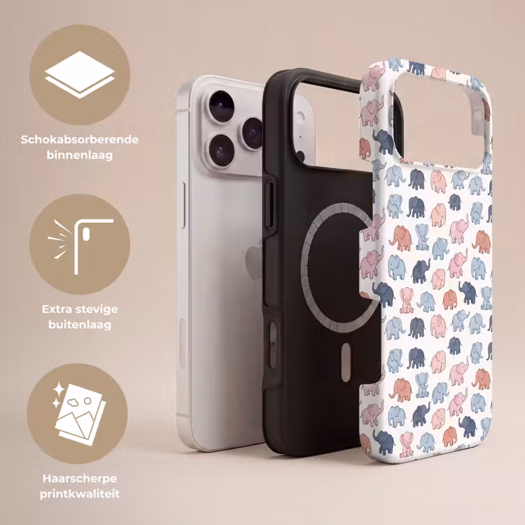 Telefoonhoesje Toughcase - Dieren - Patroon - Kinderkamer - Pastel - Speels — 3