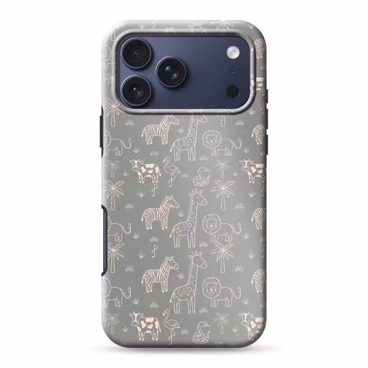 Telefoonhoesje Toughcase - Dieren - Safari - Patroon - Illustratie - Groen — 1