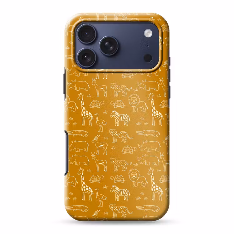 Telefoonhoesje Toughcase - Dieren - Safari - Patroon - Kinderlijk - Oker — 1