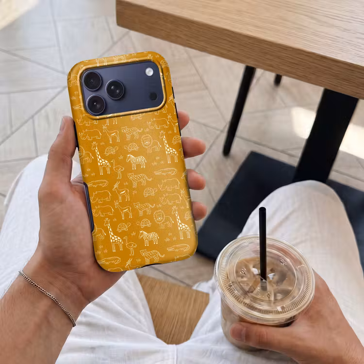 Telefoonhoesje Toughcase - Dieren - Safari - Patroon - Kinderlijk - Oker — 4