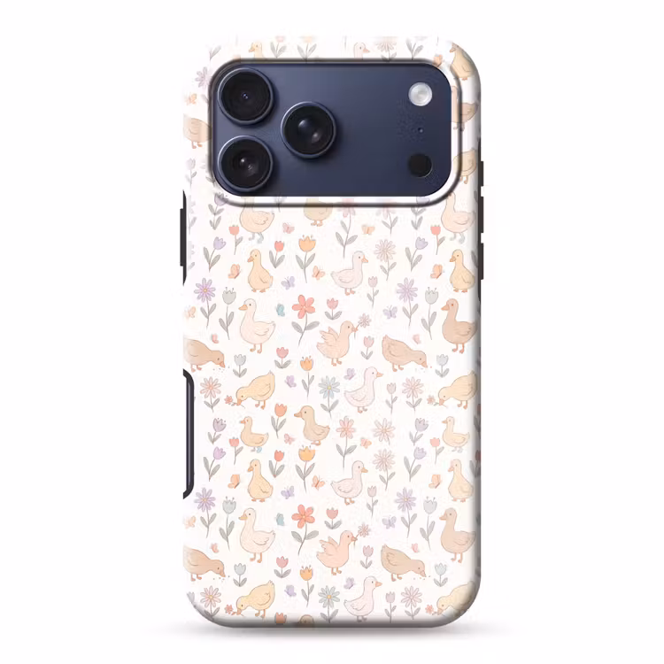 Telefoonhoesje Toughcase - Vogel - Bloemen - Patroon - Pastel - Dieren — 1