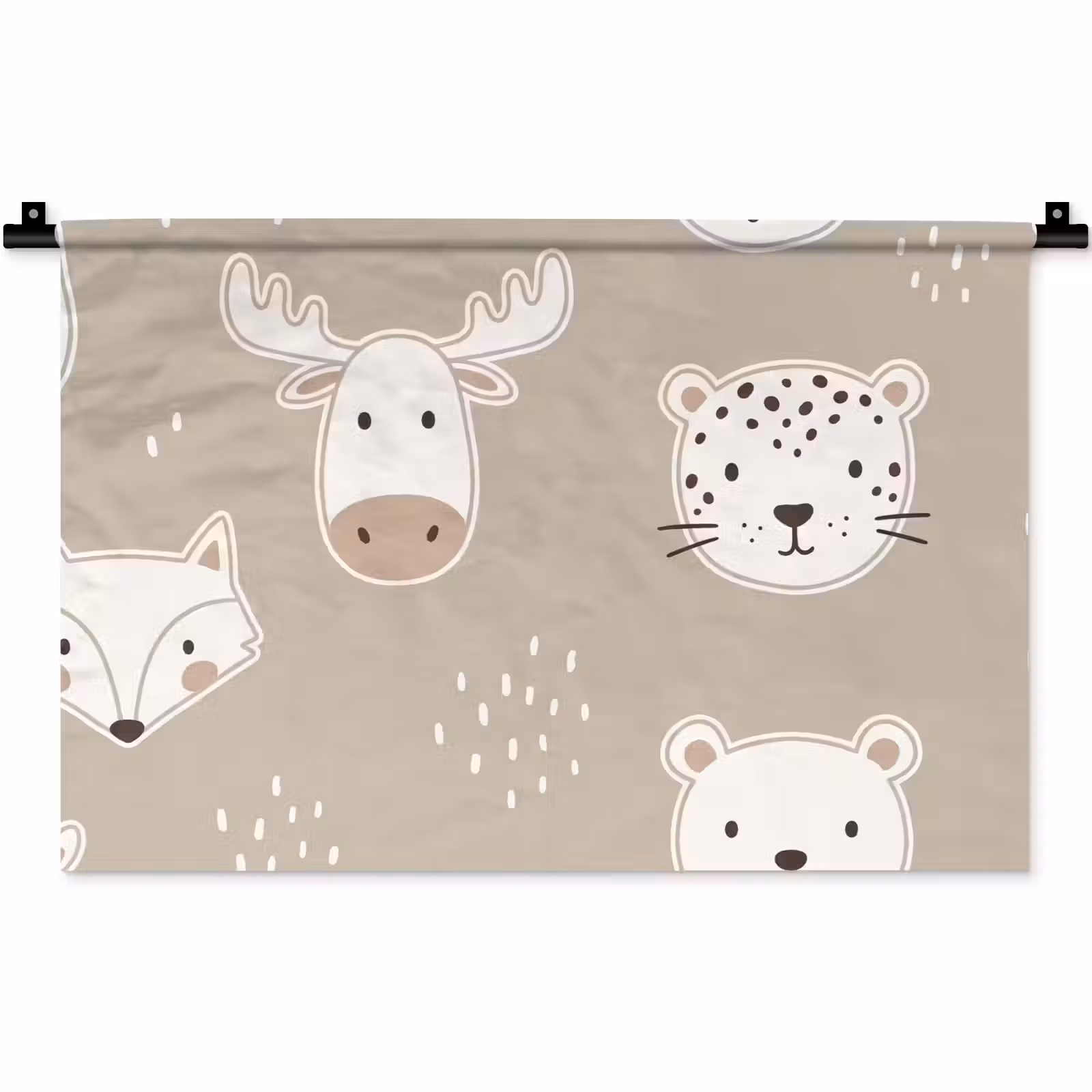 Wandkleed - Dieren - Patroon - Illustratie - Modern - Beige — 1