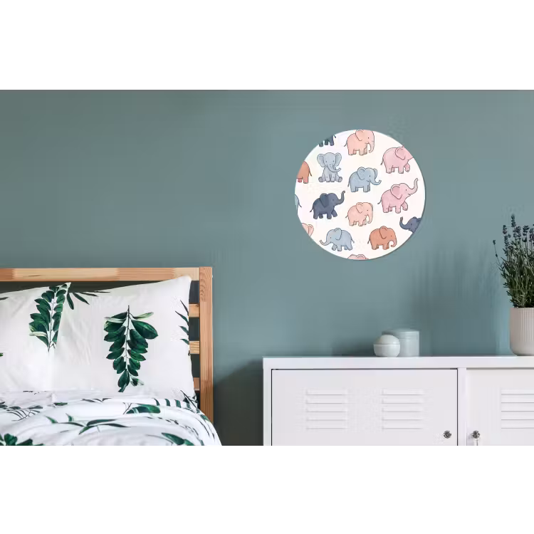 Wandcirkel - Aluminium - Dieren - Patroon - Kinderkamer - Pastel - Speels — 4
