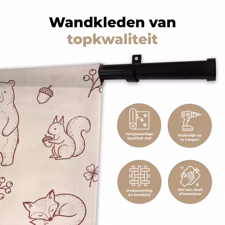 Wandkleed - Dieren - Bos - Natuur - Schets - Patroon — 3