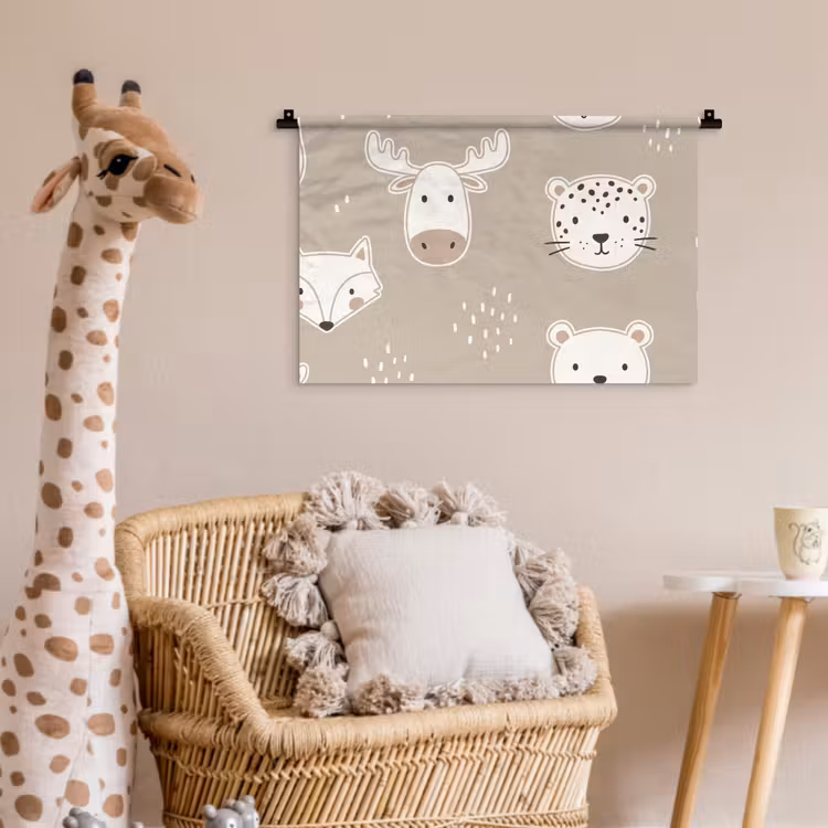 Wandkleed - Dieren - Patroon - Illustratie - Modern - Beige — 5
