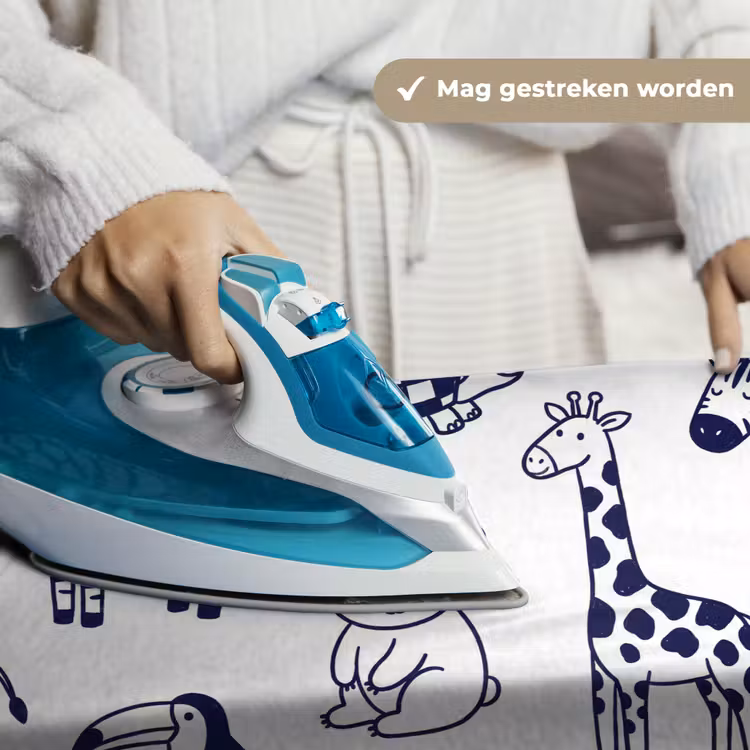 Wandkleed - Dieren - Patroon - Kinderkamer - Grafisch - Wit-Blauw — 6