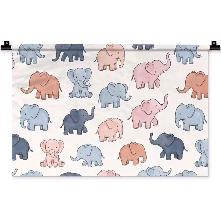 Wandkleed - Dieren - Patroon - Kinderkamer - Pastel - Speels — 1