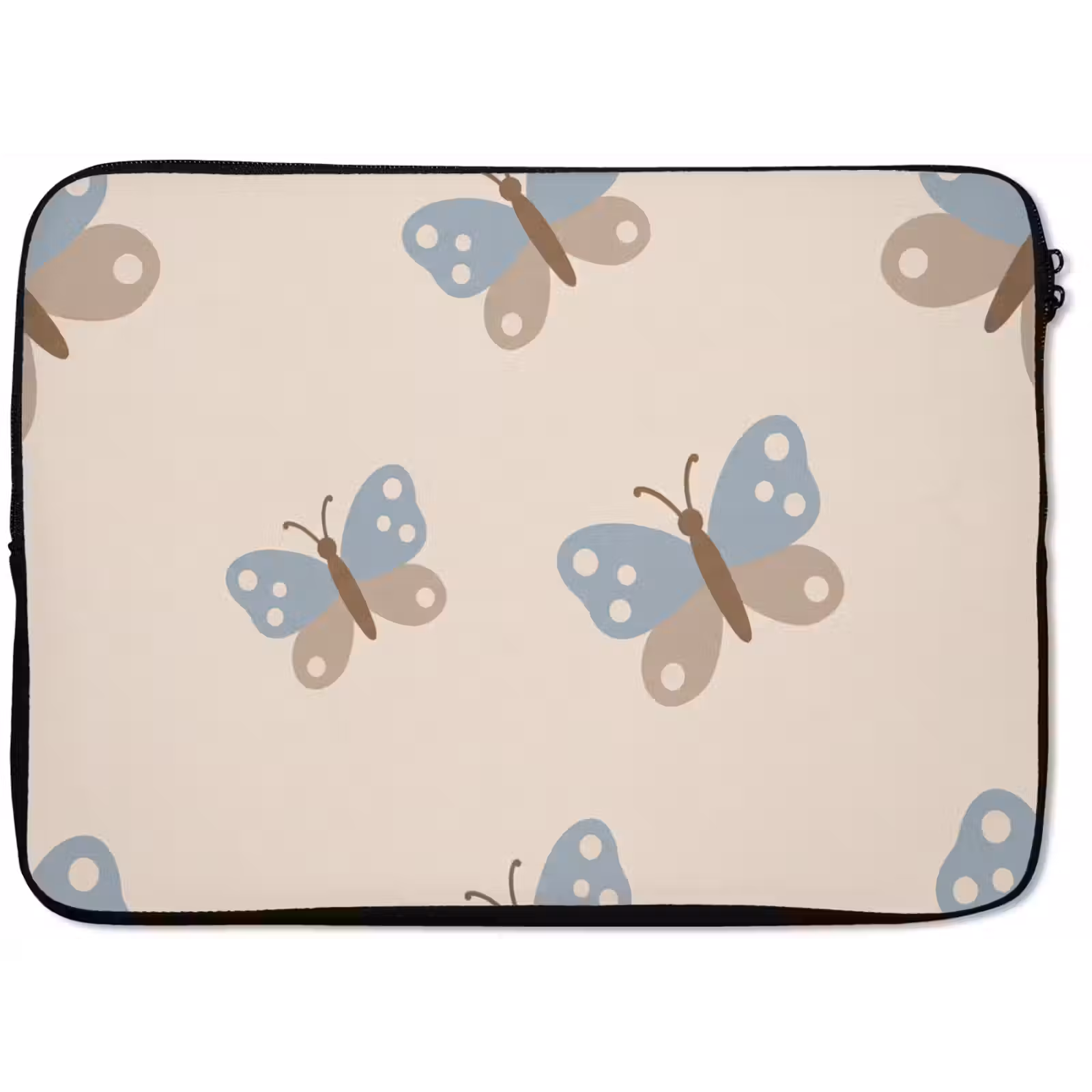 Laptophoes - Insect - Vlinderpatroon - Abstract - Blauw - Beige — 1