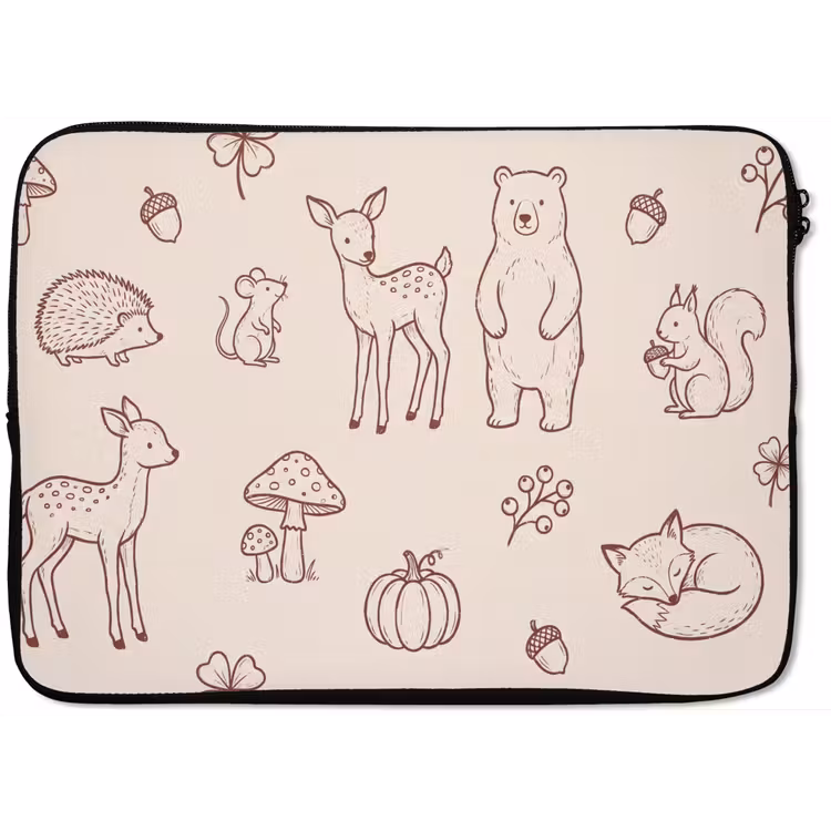 Laptophoes - Dieren - Bos - Natuur - Schets - Patroon — 1