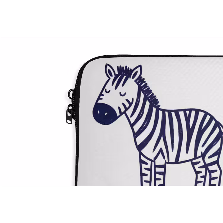Laptophoes - Dieren - Patroon - Kinderkamer - Grafisch - Wit-Blauw — 5