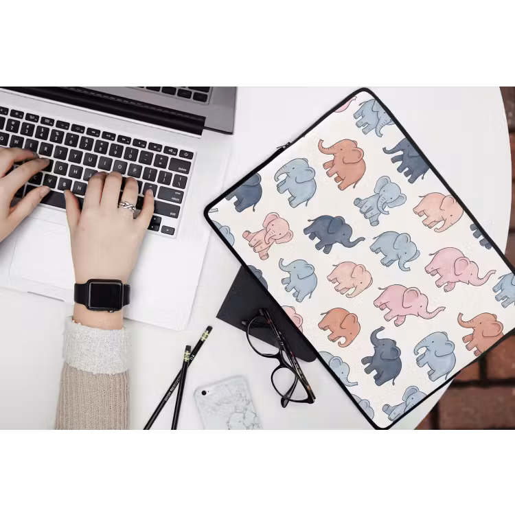 Laptophoes - Dieren - Patroon - Kinderkamer - Pastel - Speels — 3