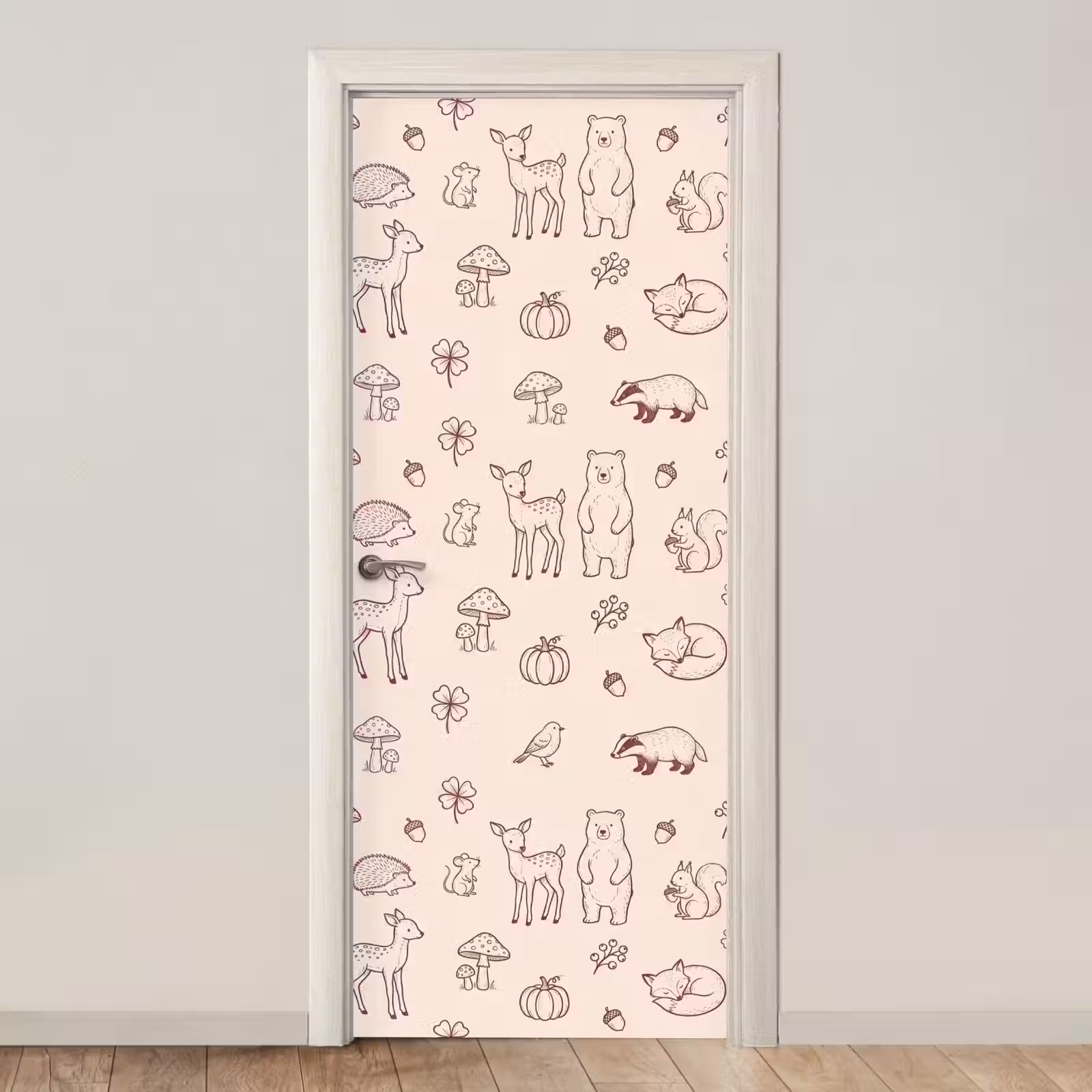 Deursticker - Dieren - Bos - Natuur - Schets - Patroon — 1