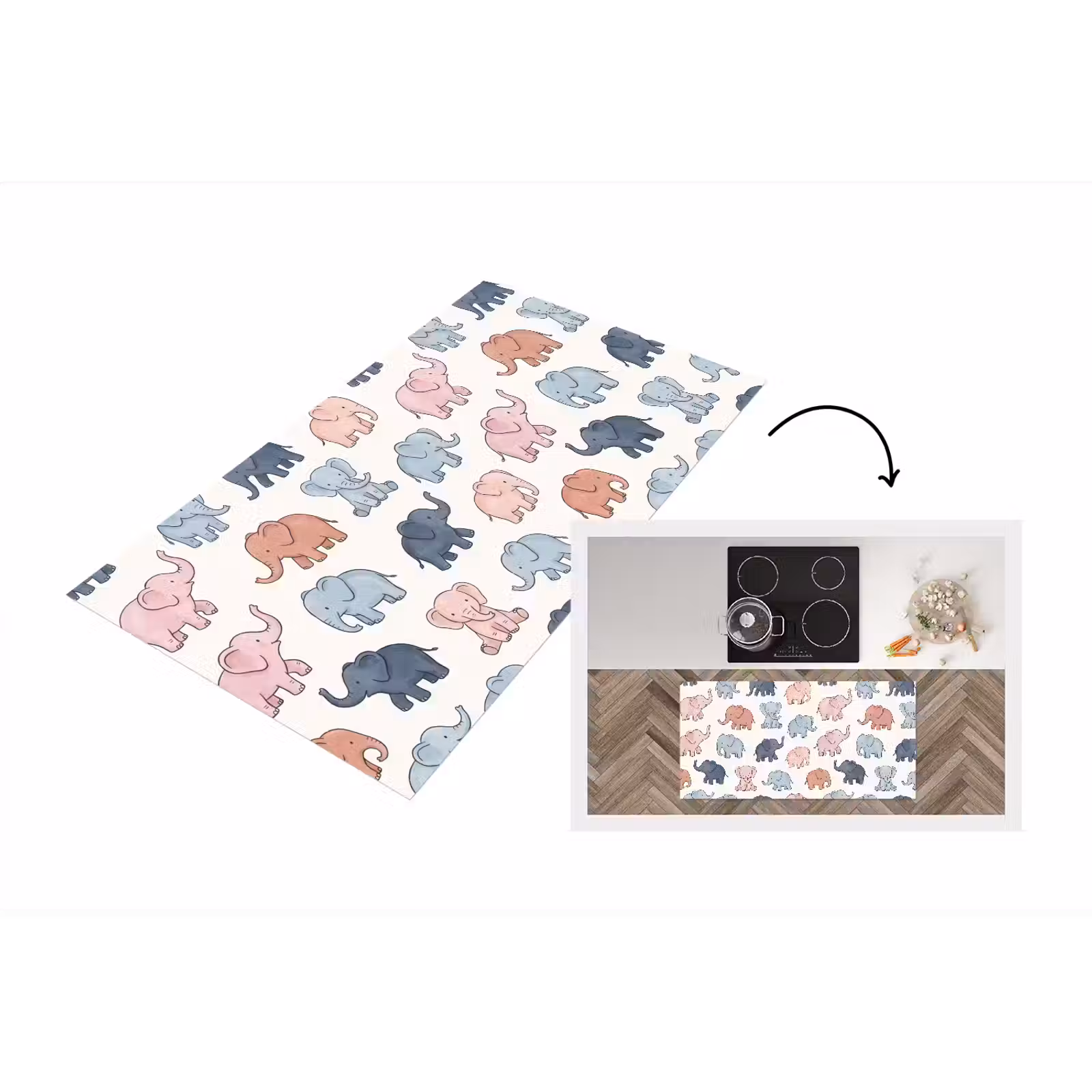 Keukenloper - Dieren - Patroon - Kinderkamer - Pastel - Speels — 1