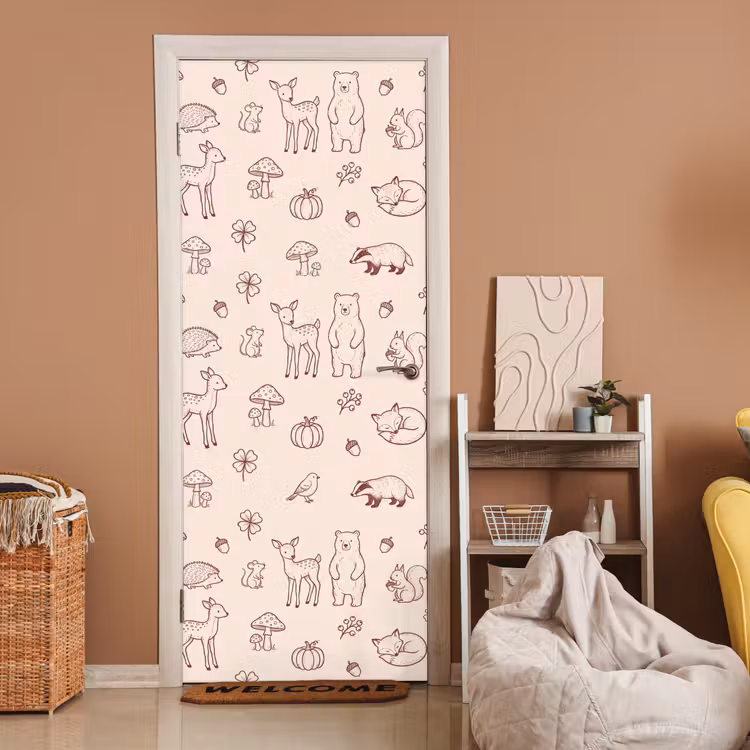 Deursticker - Dieren - Bos - Natuur - Schets - Patroon — 2