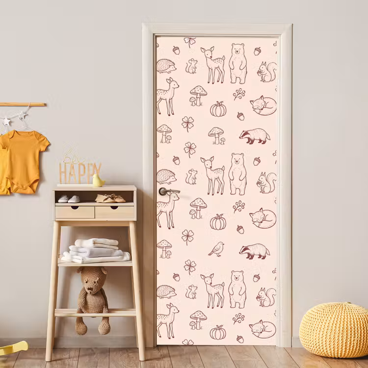 Deursticker - Dieren - Bos - Natuur - Schets - Patroon — 6