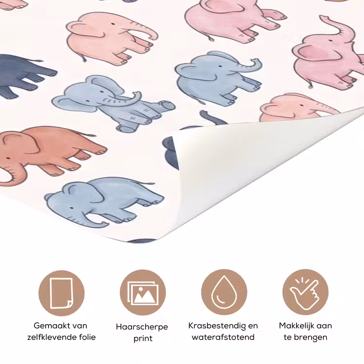 Deursticker - Dieren - Patroon - Kinderkamer - Pastel - Speels — 3