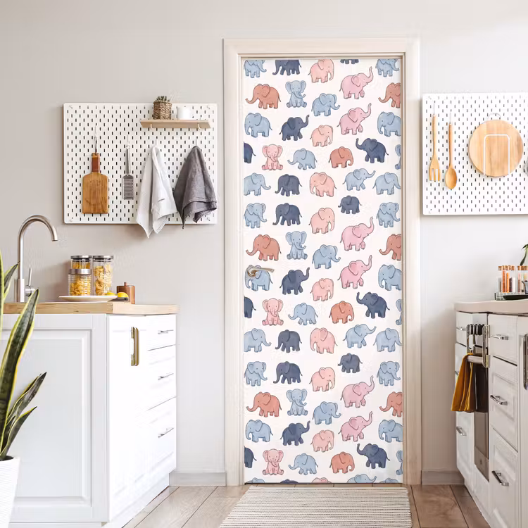 Deursticker - Dieren - Patroon - Kinderkamer - Pastel - Speels — 7