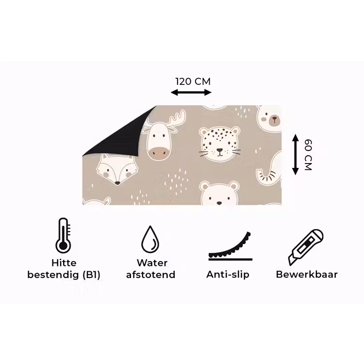 Keukenloper - Dieren - Patroon - Illustratie - Modern - Beige — 5
