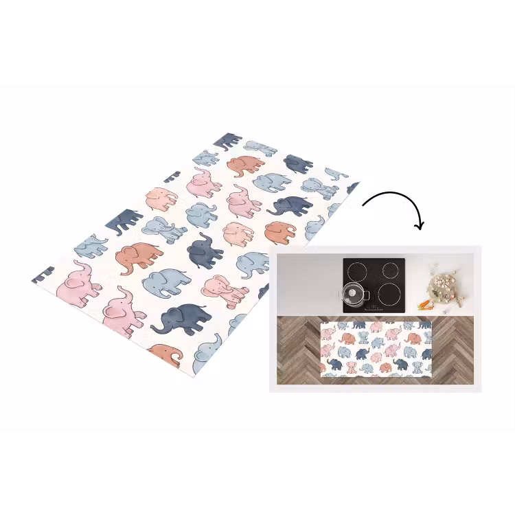 Keukenloper - Dieren - Patroon - Kinderkamer - Pastel - Speels — 1