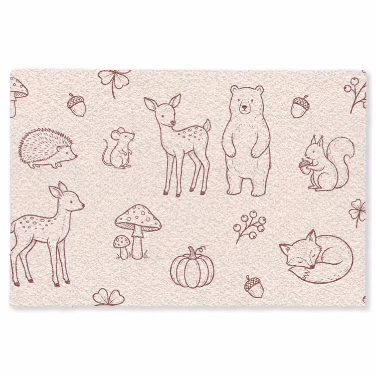 Vloerkleed - Dieren - Bos - Natuur - Schets - Patroon — 1