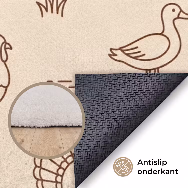 Vloerkleed - Dieren - Patroon - Boerderij - Minimalistisch - Beige — 4