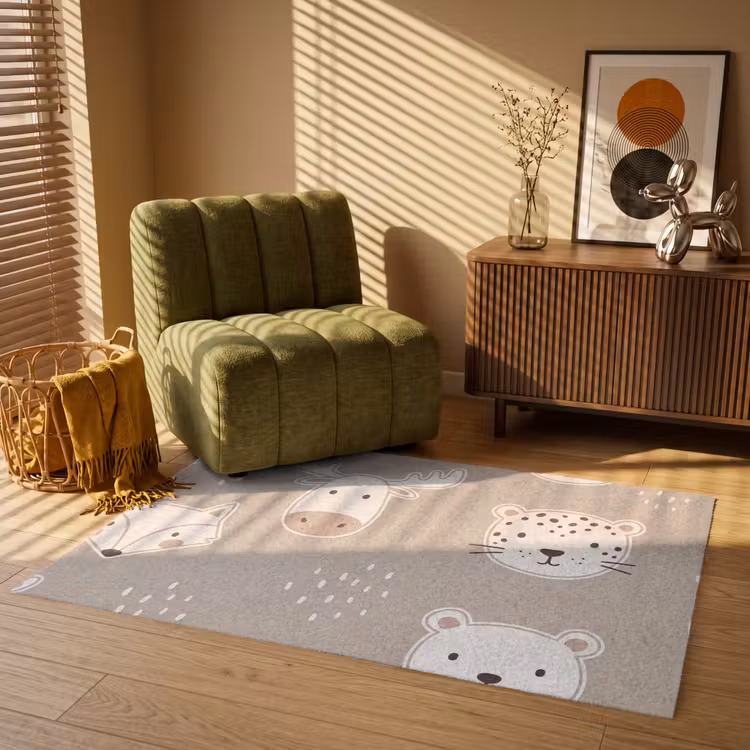 Vloerkleed - Dieren - Patroon - Illustratie - Modern - Beige — 2