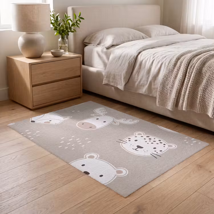 Vloerkleed - Dieren - Patroon - Illustratie - Modern - Beige — 5