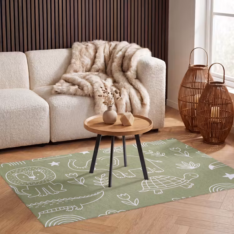 Vloerkleed - Dieren - Patroon - Illustratie - Natuur - Groen — 3
