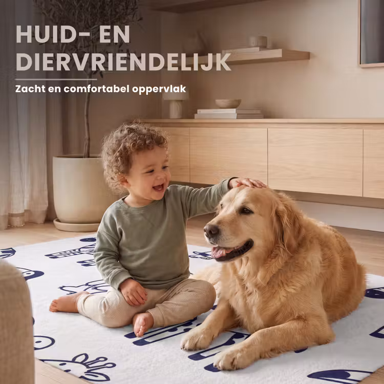 Vloerkleed - Dieren - Patroon - Kinderkamer - Grafisch - Wit-Blauw — 6