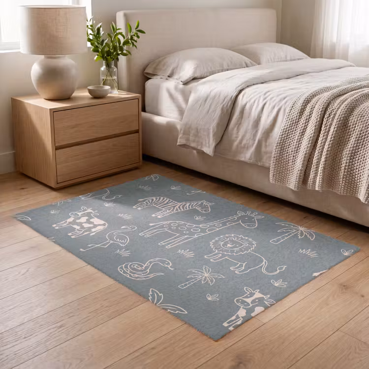 Vloerkleed - Dieren - Safari - Patroon - Illustratie - Groen — 5