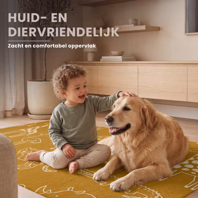 Vloerkleed - Dieren - Safari - Patroon - Kinderlijk - Oker — 6
