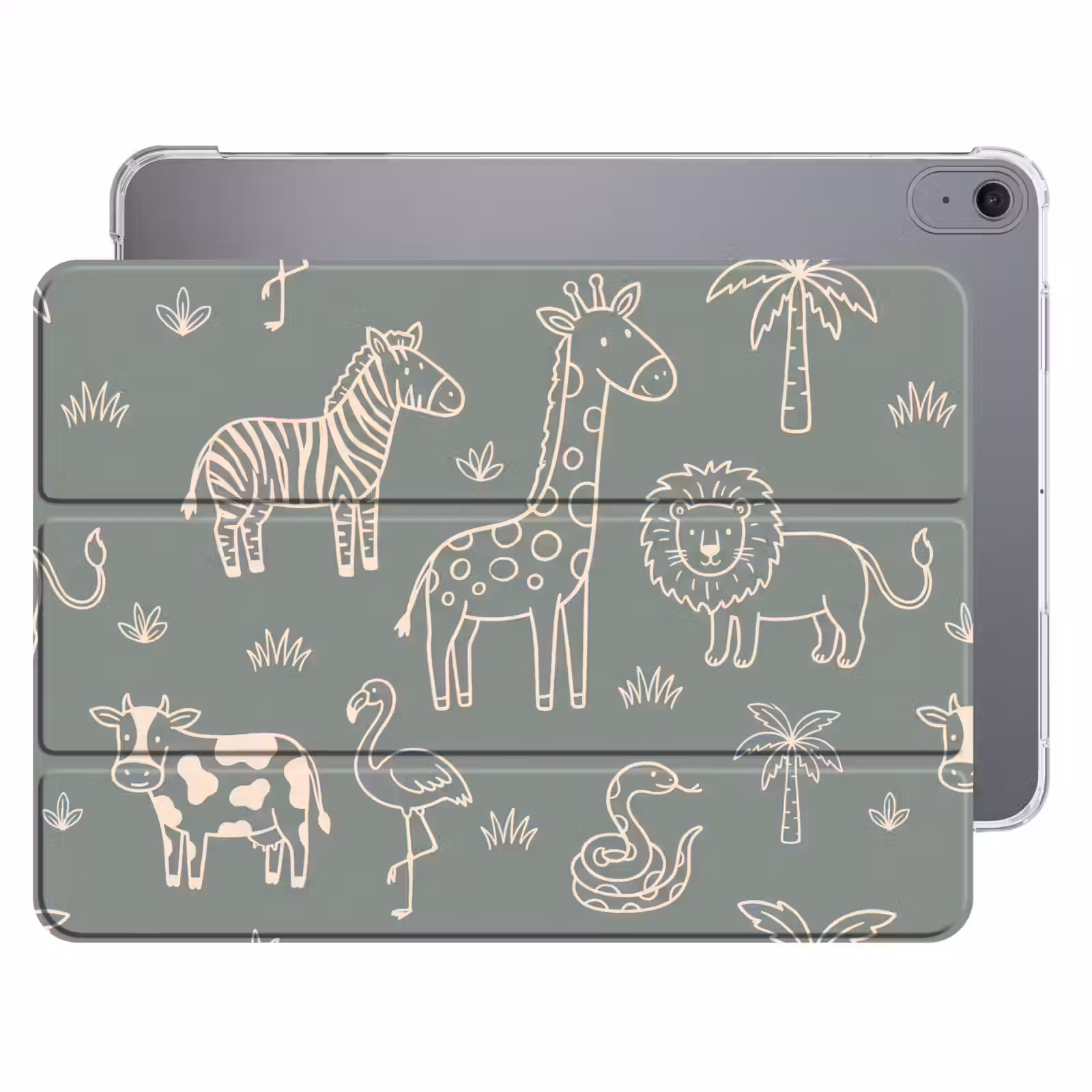 iPad hoes - Dieren - Safari - Patroon - Illustratie - Groen — 1