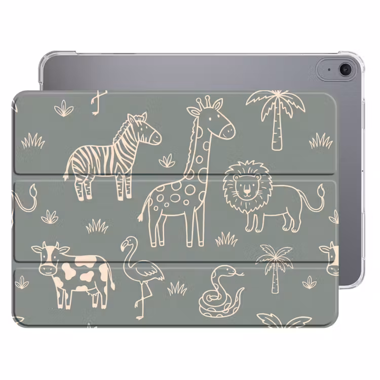 iPad hoes - Dieren - Safari - Patroon - Illustratie - Groen — 1