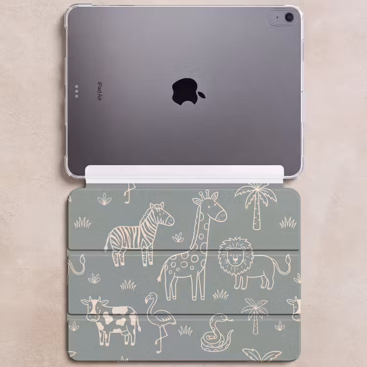 iPad hoes - Dieren - Safari - Patroon - Illustratie - Groen — 6