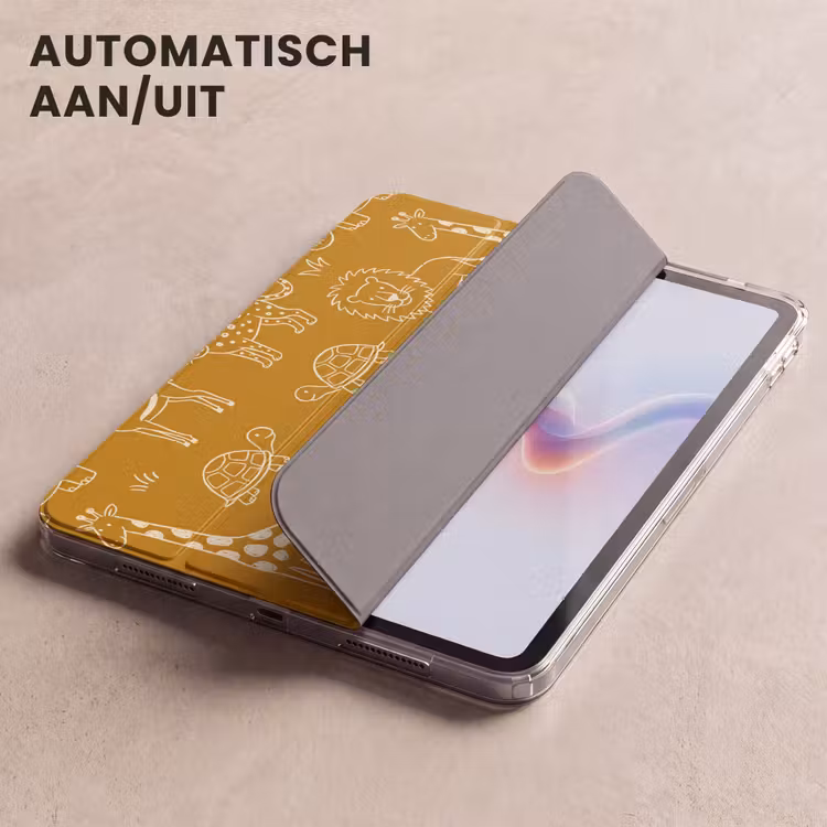 iPad hoes - Dieren - Safari - Patroon - Kinderlijk - Oker — 5