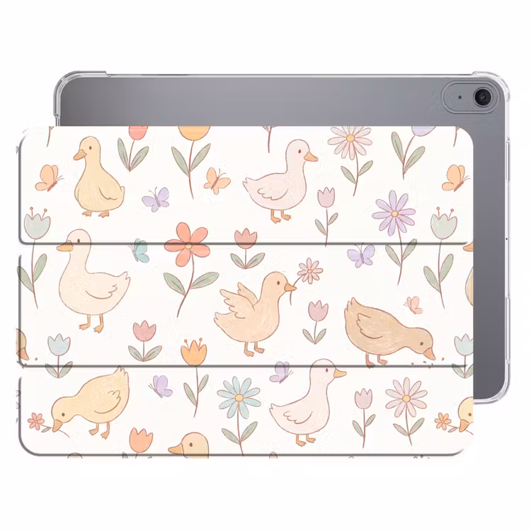 iPad hoes - Vogel - Bloemen - Patroon - Pastel - Dieren — 1