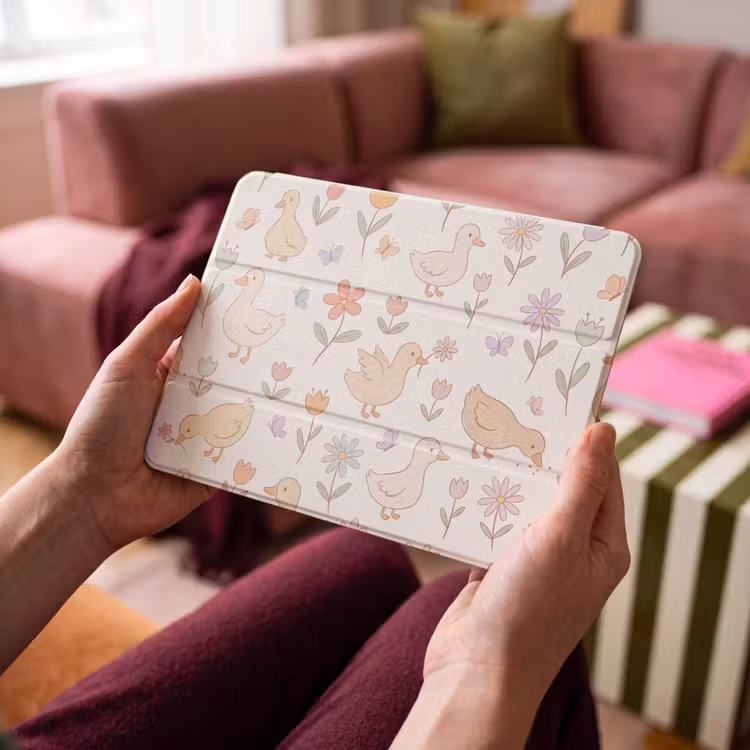 iPad hoes - Vogel - Bloemen - Patroon - Pastel - Dieren — 4