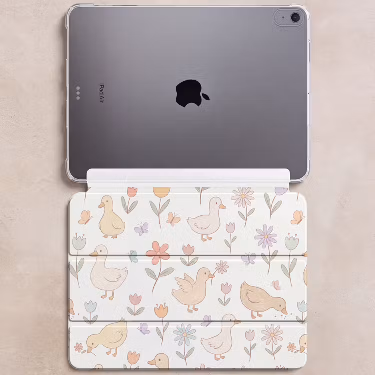 iPad hoes - Vogel - Bloemen - Patroon - Pastel - Dieren — 6